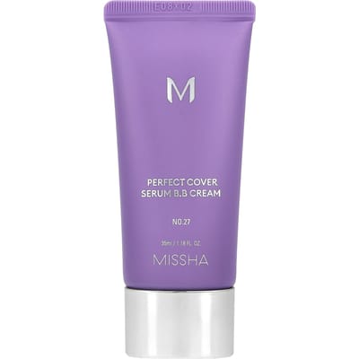 Missha, Perfect Cover Serum BB Cream, No. 27 (Honey Beige), 35 ml (1.18 fl oz)