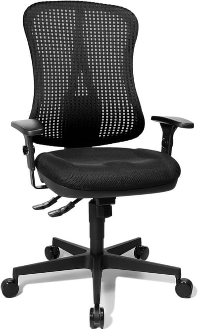 Ergonomische Bureaustoel met Gevormde Zitting en Stoffen Bekleding - Zwart