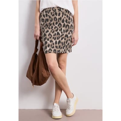 Knielange rok met paperbag tailleband