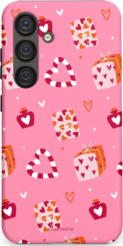 Casetastic Hoesje Geschikt voor Samsung S25 - Stijlvolle Beschermende Duo-layer Case - Zoete Liefde Roze