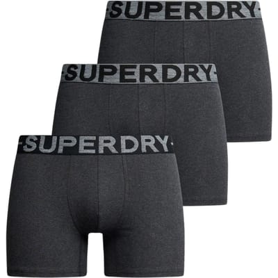Superdry BOXER TRIPLE PACK Heren Onderbroek - Raven Black Marl