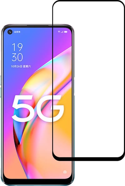Smartphonica Screenprotector Geschikt voor Oppo A93 5G - Full Cover Tempered Glass - Gehard glas Geschikt voor Oppo A93 5G geschikt voor Oppo A93 5G