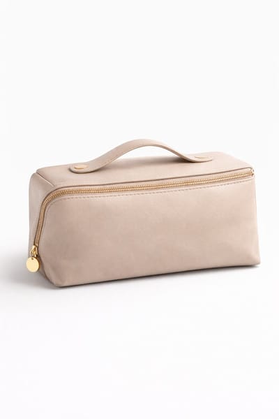 Luxe Toilettas Dames - Grote Cosmetic Organizer met Vakverdeling - Make-up Tas - Waterafstotend - Beige