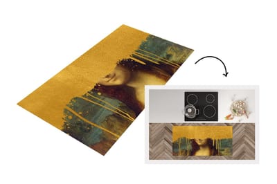 Keukenloper - Loper keuken - Mona Lisa - Goud - Da Vinci - 120x60 cm - Keukenloper vinyl