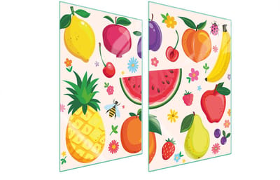 TMK ArtDeko Serie - Glazen Protectieplaat - 2x35x52 cm - Fruitmotief - Gehard Glas