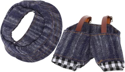 Poppen Kleding Set - Speelgoed Accessoires - Poppen Aankleden - Stijlvolle Denim Details - 8.5 x 8.5 CM - Multi