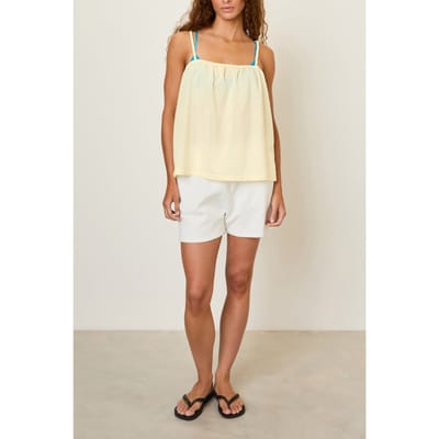 American Vintage Elyza Top Rayures Vanille Size: L | Tanks &amp; Camis Outlet | Dames | Geel