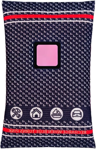 Vochtabsorber Auto - Droogmiddel Herbruikbaar - Vocht Bestrijden - Met Indicator - 13 x 9 x 3 cm - Grijs