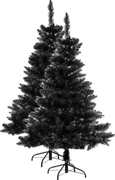 Feeric lights & christmas Kunstkerstboom - 2x stuks - zwart - kunststof - H180 cm - met voet