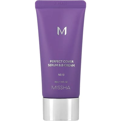 Missha Perfect Cover Serum BB Cream, Kleur 13 Light Fair, 35ml (1,18 vloeibare ounces) purple