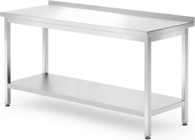 HENDI Muur werktafel met schap – roestvast staal – verstelbare voeten – 1600x700x850 mm