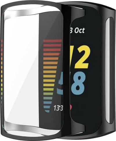 Strap-it TPU case - zwart bescherm hoesje geschikt voor Fitbit Charge 5 / Fitbit Charge 6 - zwarte beschermhoes voor Fitbit Charge 5 / Fitbit Charge 6