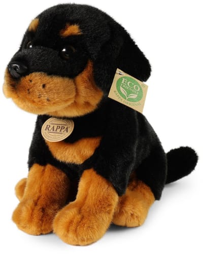 Rappa ECO knuffel Rottweiler zittend 30 cm - realistische knuffel van recyclede PET flessen