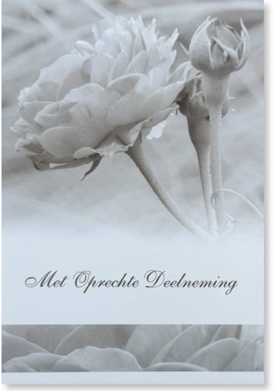 Cards & Crafts Condoleancekaart - Met Oprechte Deelneming Wenskaart - 12 x 17 cm - gevouwen kaart Inclusief envelop