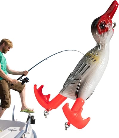 Eenden vislokaas - Zacht kunstaas - Vissen op roofvis - Realistische beweging - 9 cm - Grijs