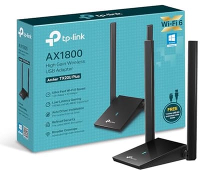 WLAN Adapter voor PC - WiFi 6 AX1800 Dual Band USB 3.0 met MU-MIMO en Hoge Gain Antennes