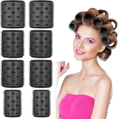 Keramische haarrollen voor natuurlijk krullend haar - 8 stuks herbruikbare of warmte haarrollers in verschillende maten