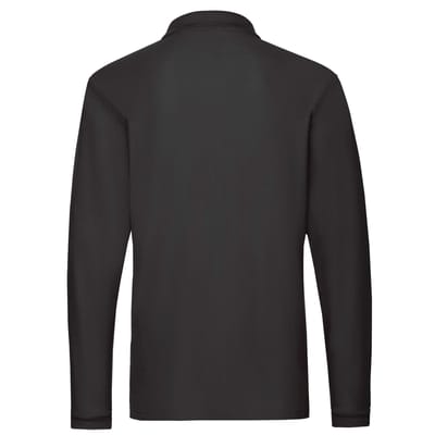 Fruit of the Loom Heren Premium Pique Poloshirt met lange mouwen (Zwart)