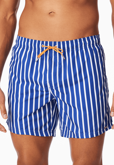 Zwemshort van geweven stof, met strepen, royal - aquablauw 4