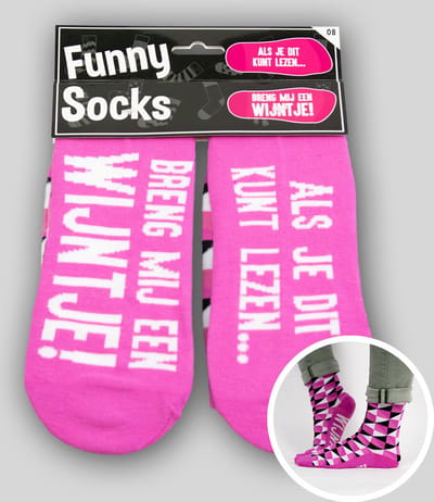 Sokken - Als je dit kunt lezen breng mij een wijntje - Funny socks