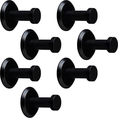 7 stuks SOTECH kapstokhaken Talea RVS zwart gepoederlakt lengte: 33 mm incl. plaatje en bevestigingsset