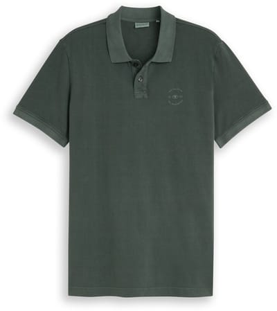 Tom Tailor - Piqué poloshirt met logoprint - Maat XXL - Darkest Olive