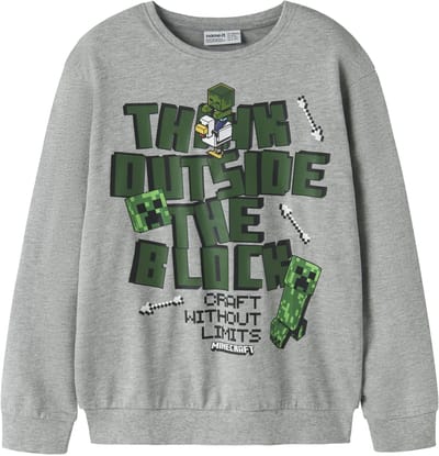 NAME IT - NKMJACKS MINECRAFT NREG SWEAT UNB BFU - Jongens - Sweaters
