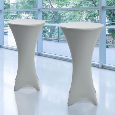 Beautissu Stella - Statafelhoes 70 cm statafelrok voor statafel feest decoratie geschikt voor horeca feestversiering stretch voor elk tafel set van 2 zilver