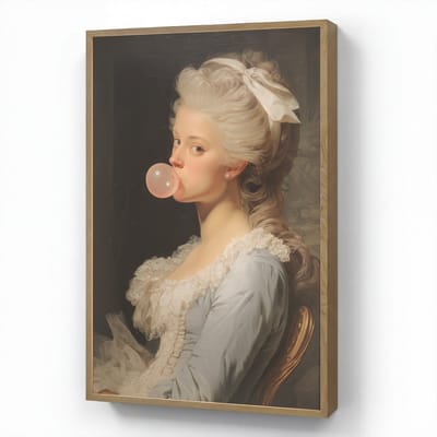 Wandlamp 70x100 cm - Oplaadbaar - Vrouw - Barokjurk - Kauwgom - Wandlampen binnen woonkamer - Slaapkamer lamp - Decoratieve nachtlamp - Vloerlamp draadloos