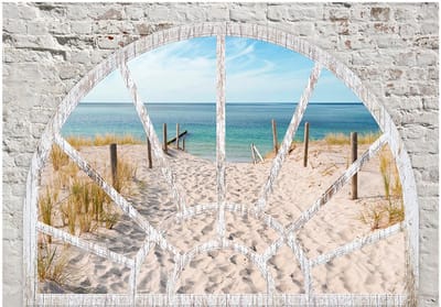 Fotobehang - Window View - Beach.