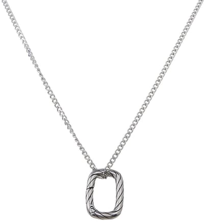 Dailygoods- Ringhouder Stijlvol - Roestvrij Staal - Hanger 21,5 mm - Ketting 55 cm - Fluwelen Zakje - Elegant Spiraalpatroon - Sieraad