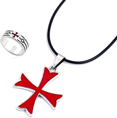 Assassin's Creed Templer Knight Set van 2 Stukken, Duurzaam Legering Staal, Perfect voor Cosplay en Verzamelen