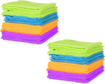 Ruhhy Microvezeldoekjes - 24x stuks - 30 x 30 cm - kleuren mix - schoonmaakdoekjes
