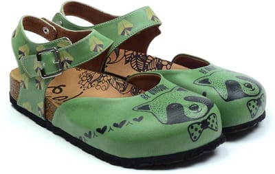 GOBY Clogs met Raccoon – Handgemaakt – Premium Kwaliteit – Maat 40
