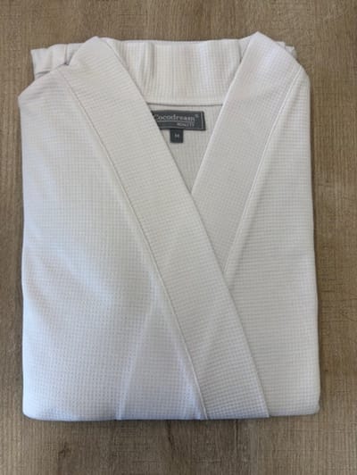 Cocodream - dames ochtendjas met wafelstructuur - sauna badjas - wit - maat M