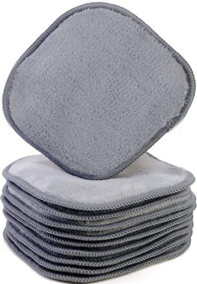 Premium microvezel fleece doek om makeup te verwijderen en uw gezicht te reinigen - hypoallergeen en chemicaliënvrij - 10-pack - grijs - 13 x 13 cm