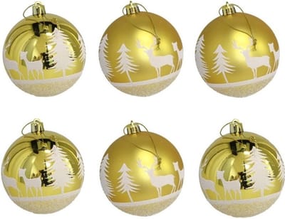 Gerimport Kerstballen - 6x st - goud - D6 cm - kunststof - kerstversiering