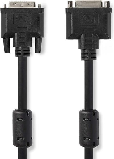 Nedis DVI-Kabel - DVI-I 24+5-Pin Male - DVI-I 24+5-Pins Female - 2560x1600 - Vernikkeld - 2.00 m - Recht - PVC - Zwart - Polybag