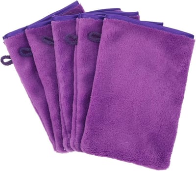 5x Microvezel Was- en Gezichtswas handjes - Zacht Koraalfluweel - Absorberend en Herbruikbaar