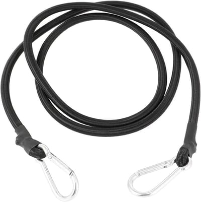 Duurzame Bungee Koorden met Carabiner - Zwarte Elastische Touwen voor Motor, Auto en Fietstransport met Vergrendeling voor Veiligheid en Stabiliteit