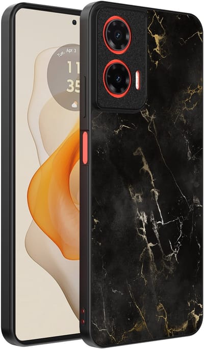 Smartphonica Telefoonhoesje Geschikt voor Motorola Moto G Stylus 2024 met marmer opdruk - TPU backcover case black marble design - Zwart geschikt voor Motorola Moto G Stylus 2024