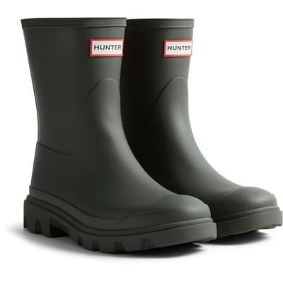 Hunter Unisex Downpour Korte Rubber Wellington Boots voor Heren - Donkergroen