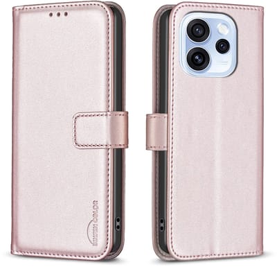 BINFEN Hoesje - Geschikt voor OPPO Reno15 F Hoesje - BINFEN Color Book Case - Rose Gold