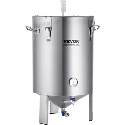 304 Roestvrijstalen Ketel, 60 L Bierbrouw Fermentator, Brouwemmer Fermentator voor Brouwen, Thuisbrouw Benodigdheden met Basis, Ketel Stoofpan Bevat