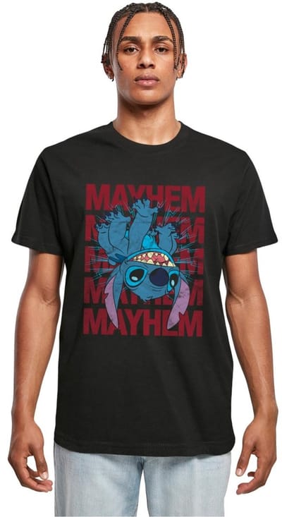 Merchcode Disney Lilo & Stitch - Mayhem Heren Tshirt - S - Zwart