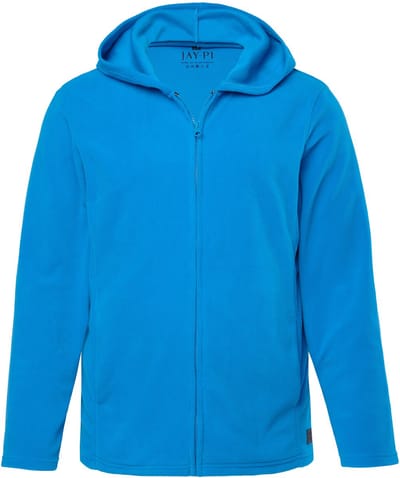 JAY-PI - Heren - Fleece jas outdoor level 1 ultralichte fleece capuchon - Middenblauw - Maat 3XL