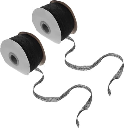 Strijkbare Tussenvoering - Naaistof Rol - Kleding Verstevigen - Enkelzijdig Plakbaar - 100 Meter - Zwart