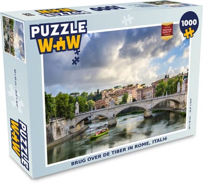 Puzzel Brug over de Tiber in Rome, Italië - Legpuzzel - Puzzel 1000 stukjes volwassenen