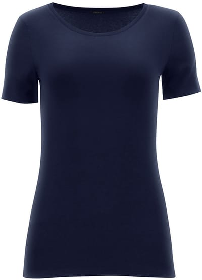 Oroblu Perfect Line Cotton - T-Shirt Short Sleeve - Kleur Blauw - Maat S