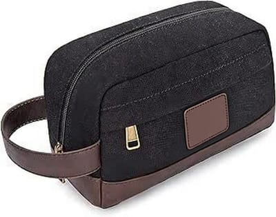 Famanu – Reistas voor heren en dames - Canvas Toilettas van Waterbestendig Veganistisch Leer - Ophangbare Dopp Kit Scheertas voor Toiletartikelen Accessoires